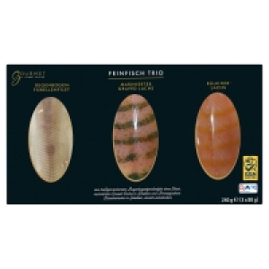 Aldi Süd  KÄFER X GOURMET FINEST CUISINE Feinfisch-Trio 240 g