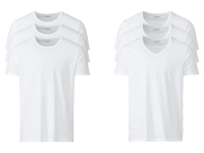 LIVERGY Herren T-Shirt, 3 Stück, körpernah geschnitten, weiß