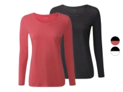 Lidl Esmara esmara Damen Langarmshirts Basic, 2 Stück, aus Stretchjersey