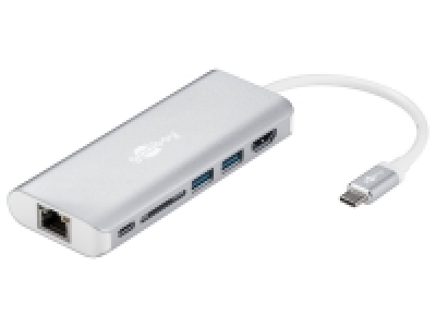 Goobay 6-in-1 USB-C(TM)-Multiport-Adapter, silber