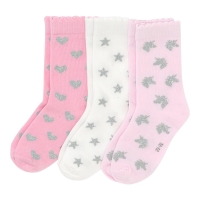 NKD  Mädchen-Socken mit Glitzer-Muster, 3er-Pack