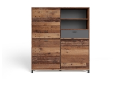byLIVING Highboard »Jackson«, in Altholzoptik, braun/anthrazit