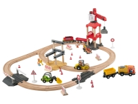 Lidl Playtive Playtive Holz-Eisenbahn-Set Baustelle, mit Buchenholz