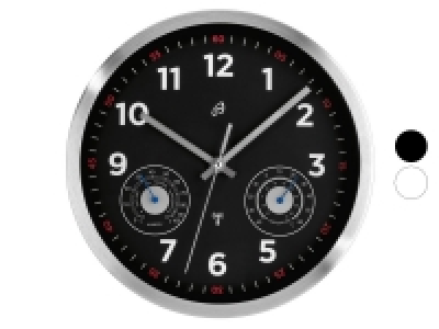 AURIOL Aluminium Funkwanduhr, mit Thermometer