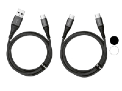 TRONIC Lade- und Datenkabel, Textil, Metallstecker, 1 m