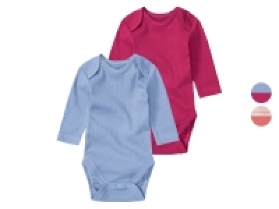 lupilu® Baby Mädchen Bodys, 2 Stück, mit Schlupfkragen
