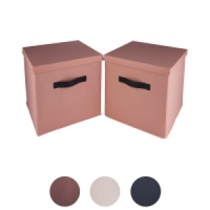 EASY HOME® Aufbewahrungsbox mit Deckel, 2er-Packung