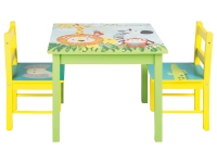 Lidl Livarno Home LIVARNO home Kinder Tisch mit 2 Stühlen, mit Safari-Motiven