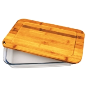 CROFTON Glas-Auflaufform mit Bambusdeckel