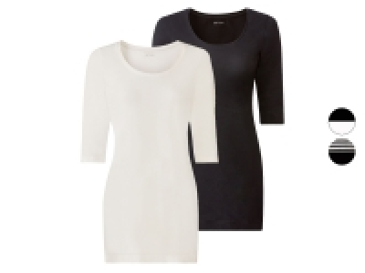 Lidl Esmara® esmara® Damen Longshirts, 2 Stück, figurbetont aus Stretchjersey