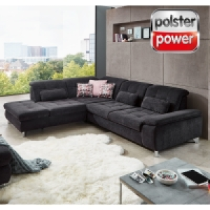 polsterpower Ecksofa - schwarz - verschiedene Ausführungen