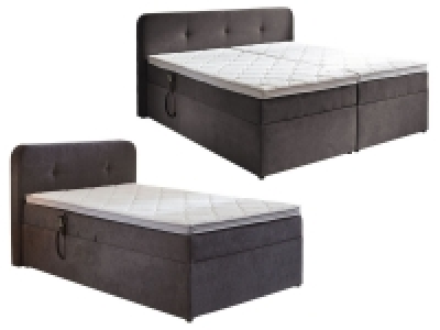 Lidl Sun Garden SUN GARDEN Boxspringbett »Hobart«, mit Kopfteil, Topper, Stauraum