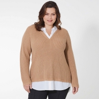 NKD  Damen-Pullover mit Hemd-Einsatz, große Größen