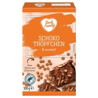 Aldi Süd  BACK FAMILY Schoko-Tröpfchen Karamell 100 g