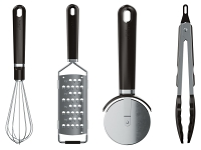 ERNESTO® Handreibe, Schneebesen, Zange, Pizzaschneider Black 4.49 €