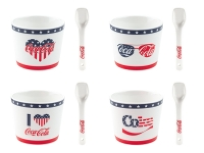 Coca Cola Eisbecher mit Löffeln, 4er Set 6.99 €