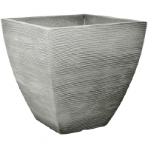 Blumentopf Â»RillenÂ«, Kunststoff/Polyethylen (PE), steingrau, eckig 24.99 €