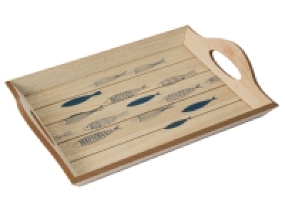 Pureday Deko-Tablett »Fische«, aus Holz, mit maritimem Fisch-Motiv