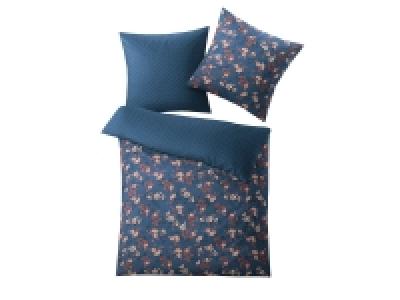 Kleine Wolke Mako-Satin Wende-Bettwäsche »Flowery«, Indigo