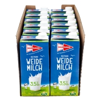 Netto  Hansano haltbare Weidemilch 3,5% 1 Liter, 12er Pack