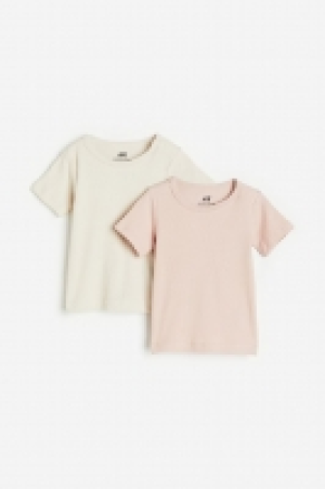 HM  2er-Pack gerippte T-Shirts
