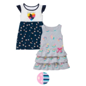 Aldi Süd  ALIVE Kleinkinder und Kinder Jersey-Kleid, 2er-Set