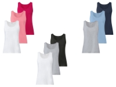 Lidl Esmara® esmara® Damen Achselhemden, 3 Stück, mit hohem Baumwollanteil
