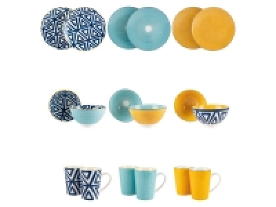 ERNESTO® Porzellan Geschirr Set, 18-teilig, mit Mustern