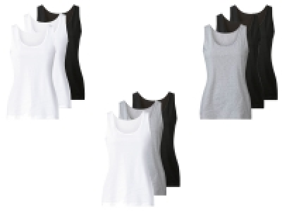 esmara® Damen Achselhemd, 3 Stück, hoher Baumwollanteil 9.99 €