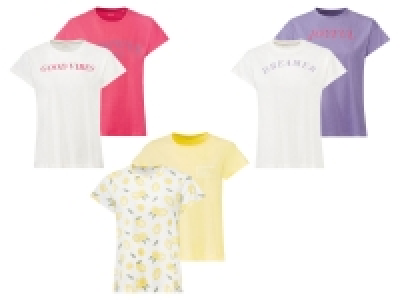 esmara® Damen T-Shirts, 2 Stück, aus reiner Baumwolle
