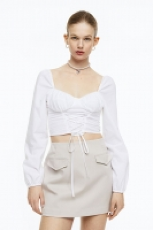 Popelinebluse mit Schnürdetail 13.99 €