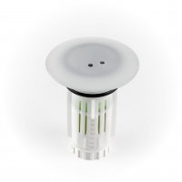 Netto  Abfluss-Fee LED-Abflussstopfen 4,5V weiß/chrom mit Duftstein grün