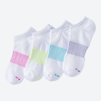 NKD  Damen-Sport-Sneaker-Socken mit Neon-Streifen, 4er-Pack
