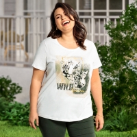 NKD  Damen-T-Shirt mit Tiger-Frontaufdruck, große Größen