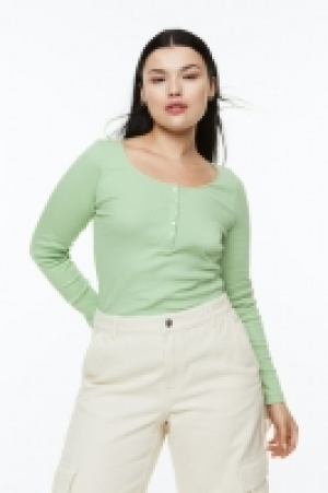 HM  Geripptes Henleyshirt