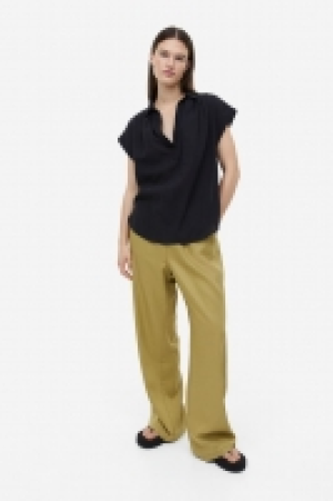 HM  Baumwollbluse mit V-Ausschnitt