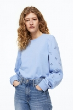 HM  Sweatshirt mit Broderie Anglaise