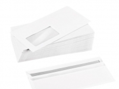 UNITED OFFICE® 100 Briefumschläge mit Fenster