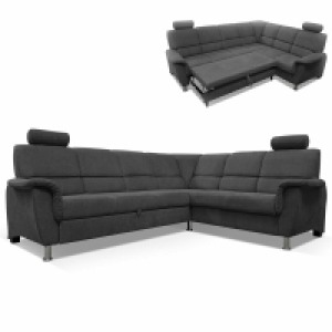 Roller  Ecksofa - graphit - Liegefunktion und Staukasten - 2-Sitzer rechts