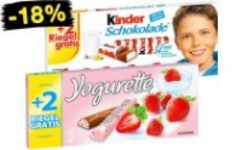 Yogurette oder kinder Schokolade 0.77 €