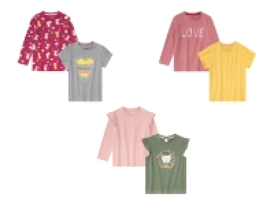 lupilu® Kleinkinder Mädchen Shirts, 2 Stück, mit Baumwolle