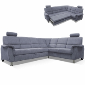 Roller  Ecksofa - hellgrau - Liegefunktion und Staukasten - 2-Sitzer rechts