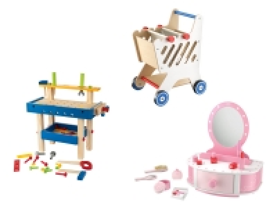 Playtive Holz Schminktisch / Einkaufswagen / Werkbank