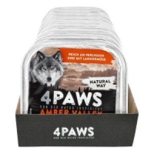 Netto  4 PAWS Hundenahrung Perlhuhn Gemüse 300 g, 9er Pack