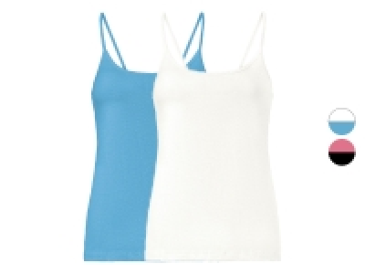 esmara® Damen Spaghettitops, 2 Stück, figurbetont aus Stretchjersey