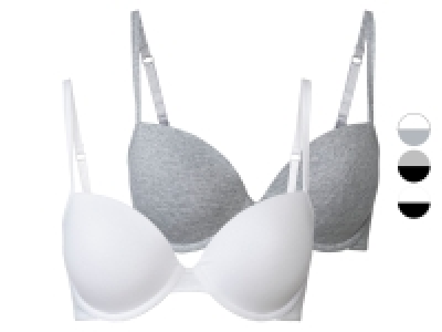 Lidl Esmara® esmara® Damen Bügel-BHs, 2 Stück, gepaddete Cups