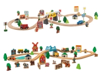 Lidl Playtive Playtive Holz-Eisenbahn-Sets, 57-teilig, Echtholz