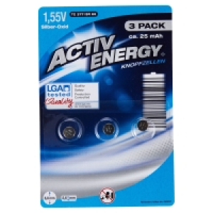 Aldi Süd  ACTIV ENERGY Knopfzellen, 3er-Packung