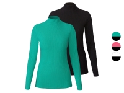 esmara® Damen Rollkragenshirts, 2 Stück, in hochwertiger Ripp-Qualität