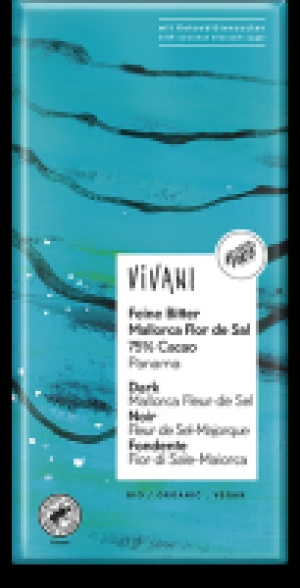 Ebl Naturkost  Vivani Feine Bitter Mallorca Flor de Sal 75% Cacao Panama